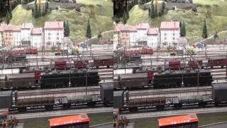 Sony HDRTD10 Swiss Trains in H0 and in 3D yt3d [upl. by Ettinger]