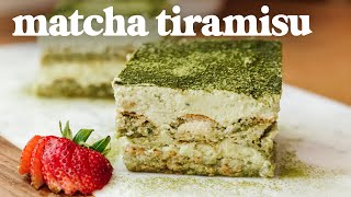 No Bake MATCHA TIRAMISU Recipe  EVERYDAY EATS [upl. by Lurleen12]