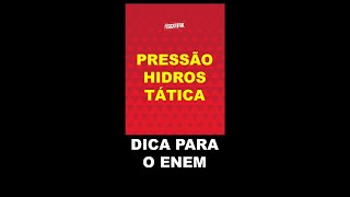 PRESSÃO HIDROSTÁTICA  Equilíbrio de fluido  Dica ENEM shorts [upl. by Sandell]