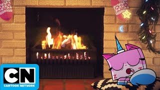 One Hour of Relaxing Yule Log  Unikitty  Cartoon Network [upl. by Veronika]