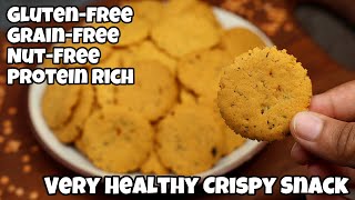 The BEST GlutenFree High Protein Crunchy Crackers  Healthiest Party Snacks Recipe [upl. by Dlonyar262]