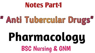 Anti  Tubercular Drugs [upl. by Fred]