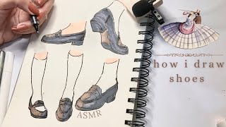 How i draw shoes  a cozy ASMR process  no BGM ☕️ [upl. by Fiore272]