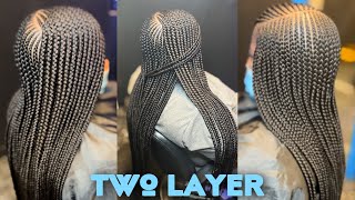 2 LAYER FEED IN BRAIDS TUTORIAL HOW TOBEGINNER FRIENDLY [upl. by Tudela]