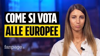 Elezioni Europee 2024 come si vota l8 e 9 giugno scheda elettorale simboli e preferenze [upl. by Kobi451]