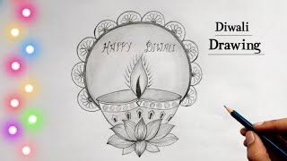 Diwali drawing  Diwali drawing easy and beautiful  diwali drawing simple  Diwali drawing easy [upl. by Ramona]