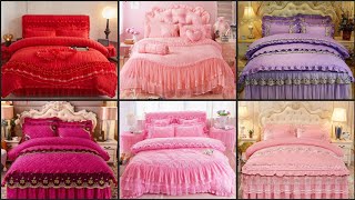 Multi Piece Lace Wedding Bedding Set in Cotton amp Satin  318m Flat Sheet Eight Piece Set [upl. by Lewis5]