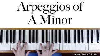 A Minor Arpeggios for Piano hands separately and hands together [upl. by Jolanta678]