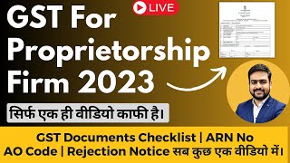 GST Registration for Proprietorship  GST Registration Sole Proprietorship Firm Online Process [upl. by Hanzelin]