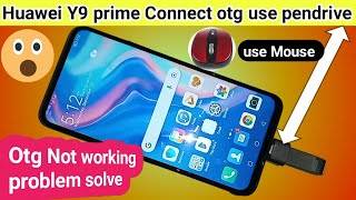 Huawei Y9 prime connect otg use Pendrive and Mouse [upl. by Narrad516]