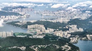 Stunning Approach and Landing into Hong Kong Airport Just After Sunrise Boeing 777 Cathay Pacific [upl. by Otaner]