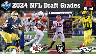 2024 NFL Draft Grades  AFC West  Chargers NAILED it Raiders build right Broncos get their QB [upl. by Theodosia]