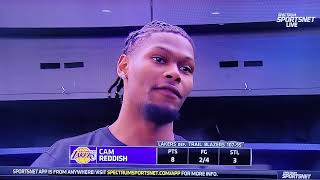 Cam Reddish post interview  Lakers defeat Blazers 10795 [upl. by Piggy1]