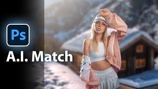 NEW AI to AutoMatch Subject with Background  Photoshop Tutorial [upl. by Nanam]