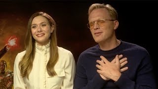 Elizabeth Olsen Singing Spice Girls Two Become One To Paul Bettany  Funny Avengers Interview [upl. by Adnolohs]