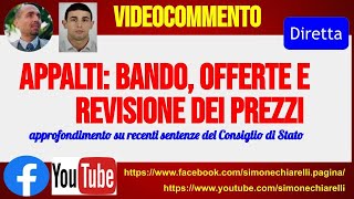 Appalti bando offerte e revisione prezzi nelle recenti sentenze  ChiarelliBelotti 29122022 [upl. by Redleh]