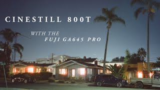 Shooting Cinestill 800T at Night in San Diego with the Fuji GA645 PRO  film photography at night [upl. by Ahsienroc]