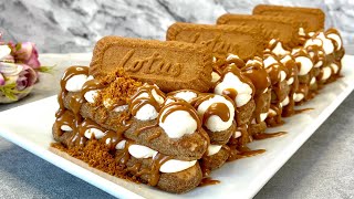 Lotus Biscoff Tiramisu  No Bake Dessert  No Eggs No Alcohol  Easy amp Yummy [upl. by Mussman]