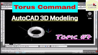 AutoCAD 3D Modeling Torus Command  Using Torus command [upl. by Belmonte]