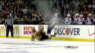 Alexander Ovechkin HUGE Collision with Dennis Seidenberg April 12th 2012 [upl. by Sobmalarah]