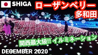 関西最大級イルミネーション  ローザンベリー多和田を歩く 滋賀観光2020 RosaampBerry Tawada Illumination in Shiga Japan [upl. by Aerdnuahs]