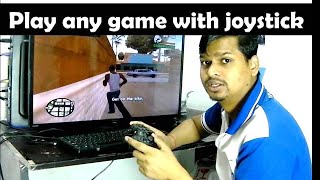 play anygame with joystickrumblepad joystick pc me setup kaise kare [upl. by Hteb]