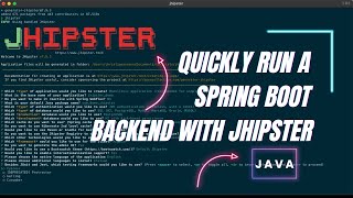 Run a Spring Boot backend with JHipster [upl. by Yemirej]