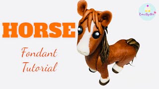 How to Make Fondant Horse Cake Topper Tutorial EASY [upl. by Jedd]