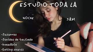 ASMR estudio TODA la noche 🌙🥺 susurros inaudible keyboard typing [upl. by Anauqal828]