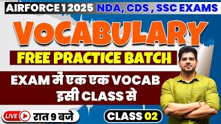 English AIRFORCE 12025 NDA CDS SSC Exams Vocab Class  02 By Sanjeev Thakur Sir english [upl. by Shulock119]