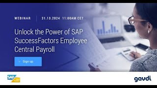 Webinar Unlock the Power of SAP SuccessFactors Employee Central Payroll [upl. by Netsrijk]