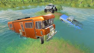 Rescuing campers stuck in the swamp  Farming Simulator 19 camping and mudding [upl. by Anavas]