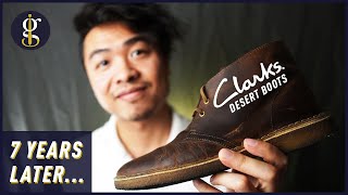 Clarks Desert Boot Review in Beeswax Leather Chukkas 7 Years Later [upl. by Dlanor556]