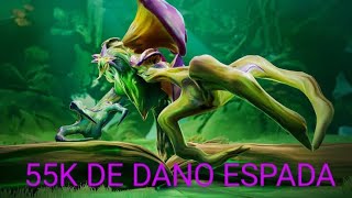 Dauntless 55K De Dano Build Espada Agarus Op [upl. by Annaihr]