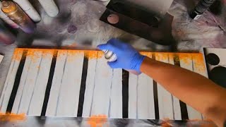 Black And White SPRAY PAINT ART ASMR [upl. by Rollo]