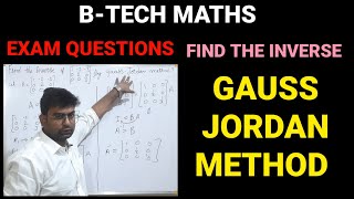 GAUSS JORDAN METHODfind the inverse of matrix by GAUSS JORDAN METHODBTECH MATHS btech jntuh ou [upl. by Aseiram]