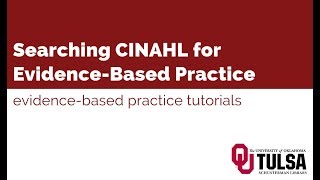 Searching CINAHL for Evidence Based Practice [upl. by Reinwald]