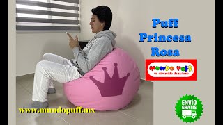 Sillón Puff Princesa Rosa Conoce detalles y adquiérelo en wwwmundopuffmx mundopuffmexico puff [upl. by Adnohsar]