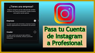 Cambiar de Cuenta Personal a Profesional Instagram 2024 🔄✅️ [upl. by Attenehs]