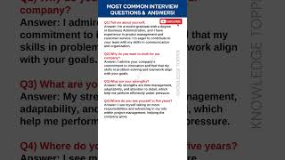 4 Most Common Job Interview Questions and Answers [upl. by Hogen]