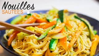 NOUILLES SAUTÉES AUX LEGUMES RECETTE [upl. by Armillas]