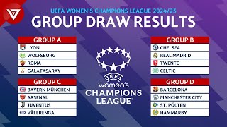 🔵 Draw Results UEFA Womens Champions League 202425 Group Stage [upl. by Eioj]