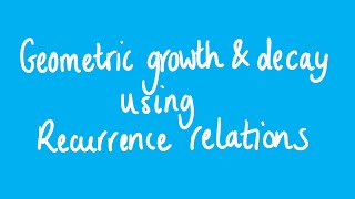 Geometric growth and decay using recurrence relations  Unit 3 and 4 VCE Further Maths [upl. by Mylander]