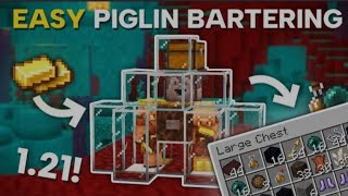 Minecraft 121 easy piglin bartering trading farm 3500 items per hour [upl. by Eixid]