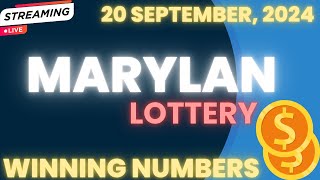 Maryland Midday Lottery Results For  20 Sep 2024  Pick 3  Pick 4  Pick 5  Powerball Cash4life [upl. by Nanah]