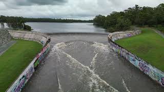 Lake Kurwongbah Spilling 30 January 2024 [upl. by Esiuole]