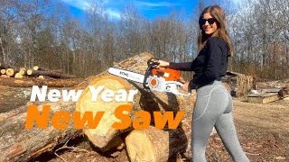 New Year New SAW MS362 Stihl Cutting into 2024 [upl. by Brabazon]