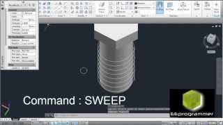 AutoCAD 3D Tutorial  Modeling a Screw Bolt [upl. by Jay]