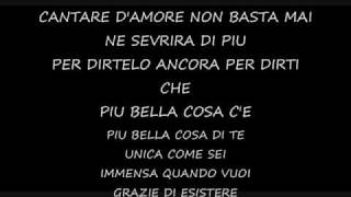 Eros Ramazzotti  Piu Bella Cosa  LYRICS [upl. by Nnylyam]