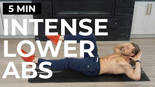 5 MIN INTENSE LOWER ABS WORKOUT  FLAT STOMACH AB WORKOUT [upl. by Renrew664]